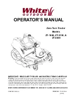 White Outdoor ZT-1850, ZT-2150, ZT-2250 Operator'S Manual предпросмотр