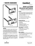 Предварительный просмотр 1 страницы White Rodgers Comfort plus UV100 Installation & Operation Manual