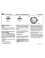 Preview for 1 page of White-Westinghouse WWX233YB Operating Instructions