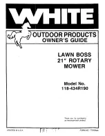 Предварительный просмотр 1 страницы White Lawn Boss 118-434R190 Owner'S Manual