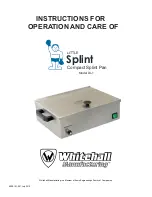 Whitehall Manufacturing Little Splint Instructions For Operation And Care preview