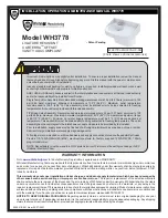 Preview for 1 page of Whitehall Manufacturing WH3778 Installation, Operation & Maintenance Manual