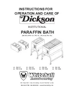 Whitehall Dickson PB-101 Instructions For Operation And Care Of preview