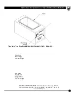 Preview for 7 page of Whitehall Dickson PB-101 Instructions For Operation And Care Of