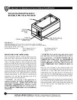 Preview for 6 page of Whitehall Dickson PB-104 Instructions For Operation And Care