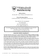 Preview for 12 page of Whitehall EBW-1 Operating & Maintenance Manual