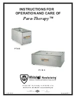 Whitehall Para-Therapy PT-18-S Instructions For Operation And Care preview