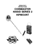 Whites Coinmaster 400 Series 2 Operator Instructions Manual preview