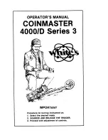 Preview for 1 page of Whites Coinmaster 4000/D Series 3 Operator'S Manual