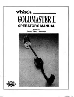 Preview for 1 page of Whites Goldmaster II Operator'S Manual