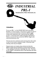 Whites PRL-1 User Manual preview