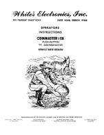Preview for 1 page of White's Coinmaster 1/DB Operator Instructions Manual