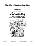 Предварительный просмотр 1 страницы White's Coinmaster TR 4/D Operator Instructions Manual