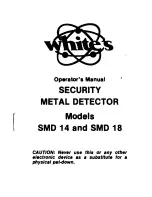 Preview for 1 page of White's SMD 14 Operator'S Manual