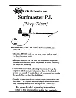 White's Surfmaster P.I. Deep Diver Instruction Manual preview