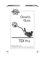 Preview for 1 page of White's TDI Pro Owner'S Manual