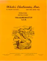 White's Treasuremaster G.E.B. Operator Instructions Manual preview