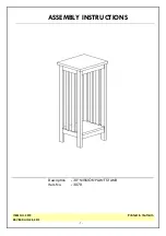 Preview for 1 page of Whitewood Furniture 3070 Assembly Instructions