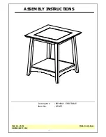 Preview for 1 page of Whitewood Furniture BOMBAY OT-4TE Assembly Instructions