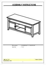 Preview for 1 page of Whitewood Furniture STURBRIDGE TV-51 Assembly Instructions Manual