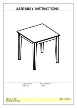 Preview for 1 page of Whitewood Furniture T-3030 Assembly Instructions