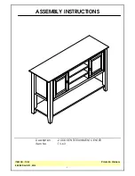 Preview for 1 page of Whitewood Furniture TV-63 Assembly Instructions