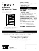 Whittier Wood Furniture 1180FSTf Assembly Instructions Manual preview