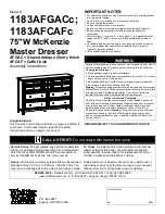 Whittier Wood Furniture 1183AFGACc Assembly Instructions Manual preview