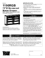 Whittier Wood Furniture 1190RGB Assembly Instructions Manual предпросмотр