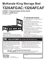 Предварительный просмотр 1 страницы Whittier Wood Furniture 1326AFGAC Assembly Instructions Manual