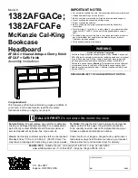 Preview for 1 page of Whittier Wood Furniture 1382AFGACe Manual