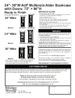 Предварительный просмотр 1 страницы Whittier Wood Furniture 1525AUFa Assembly Instructions Manual