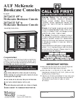 Whittier Wood Furniture 2072AUF 49"w McKenzie Bookcase Console Assembly Instructions предпросмотр