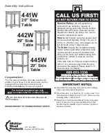 Whittier Wood Furniture 441W Assembly Instructions Manual предпросмотр