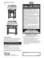 Предварительный просмотр 1 страницы Whittier Wood Furniture 5190Wb Assembly Instructions Manual