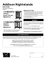 Предварительный просмотр 1 страницы Whittier Wood Furniture Addison 1115DUETd Assembly Instructions