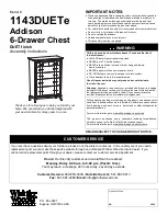 Предварительный просмотр 1 страницы Whittier Wood Furniture Addison 1143DUETe Assembly Instructions Manual