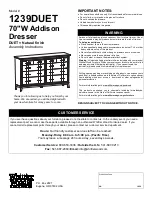 Preview for 1 page of Whittier Wood Furniture Addison 1239DUET Assembly Instructions Manual