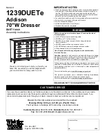 Preview for 1 page of Whittier Wood Furniture Addison 1239DUETe Assembly Instructions Manual