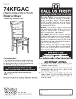 Preview for 1 page of Whittier Wood Furniture Bistro 74KFGAC Assembly Instructions Manual