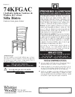 Preview for 5 page of Whittier Wood Furniture Bistro 74KFGAC Assembly Instructions Manual