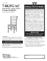 Preview for 7 page of Whittier Wood Furniture Bistro 74KFGAC Assembly Instructions Manual