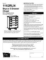 Whittier Wood Furniture Bryce 1162RLN Assembly Instructions Manual preview