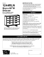 Предварительный просмотр 1 страницы Whittier Wood Furniture Bryce 1244RLN Assembly Instructions Manual