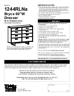 Whittier Wood Furniture Bryce 1244RLNa Assembly Instructions Manual предпросмотр