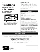 Whittier Wood Furniture Bryce 1247RLNa Assembly Instructions Manual предпросмотр