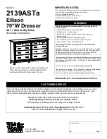 Whittier Wood Furniture Ellison 2139ASTa Assembly Instructions Manual предпросмотр