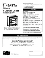 Whittier Wood Furniture Ellison 2142ASTa Assembly Instructions Manual предпросмотр