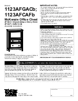 Whittier Wood Furniture McKenzie 1123AFGACb Assembly Instructions Manual предпросмотр