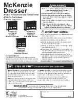 Предварительный просмотр 1 страницы Whittier Wood Furniture McKenzie 1127AFGAC Assembly Instructions